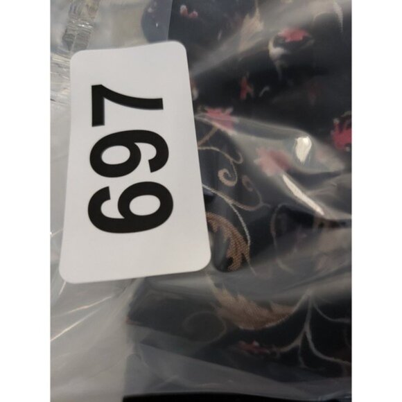 Sagharbor black pink floral print side zip sz 2X rayon drawstring waist - Picture 8 of 8